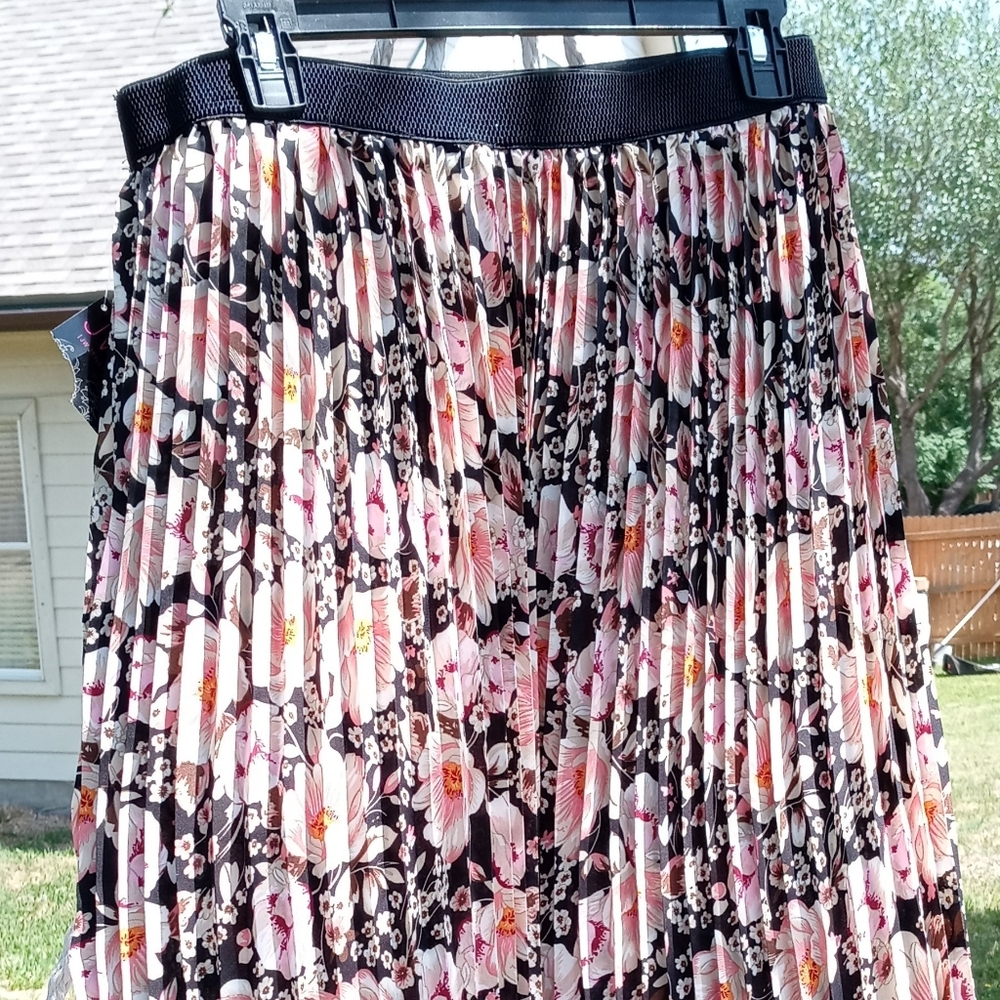 Floral Print Skirt with Elasticated Waist